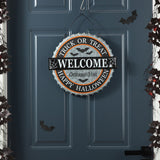 Glitzhome 14"L Lighted Halloween Metal Bottle Cap Wall Sign