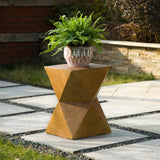 Glitzhome 18"H Multi-functional MGO Faux Wood Garden Stool Plant Stand Accent Table
