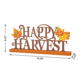 Glitzhome 18"L Wood & Metal Happy Harvest Table Decor