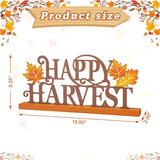 Glitzhome 18"L Wood & Metal Happy Harvest Table Decor