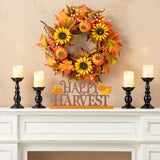 Glitzhome 18"L Wood & Metal Happy Harvest Table Decor