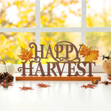 Glitzhome 18"L Wood & Metal Happy Harvest Table Decor