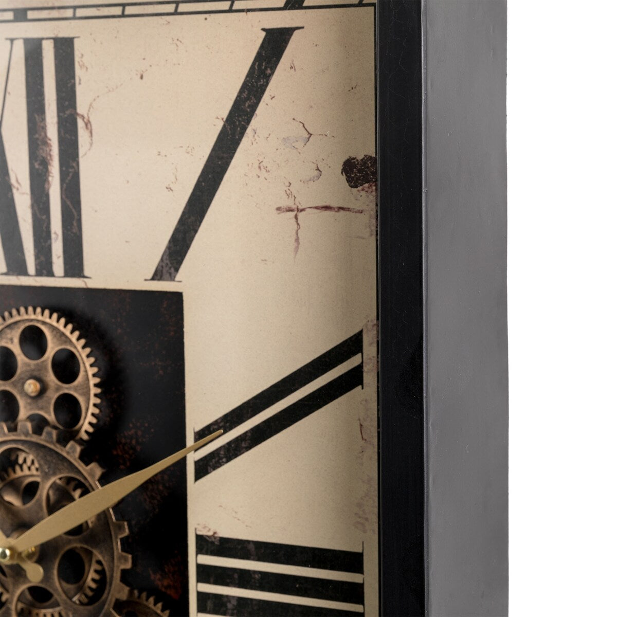 Glitzhome 23.75"H Vintage Rectangle Gear Wall Clock