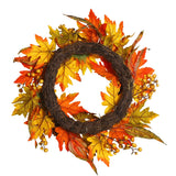 Glitzhome 24"D Yellow Orange Sunflower Wreath