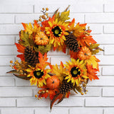 Glitzhome 24"D Yellow Orange Sunflower Wreath