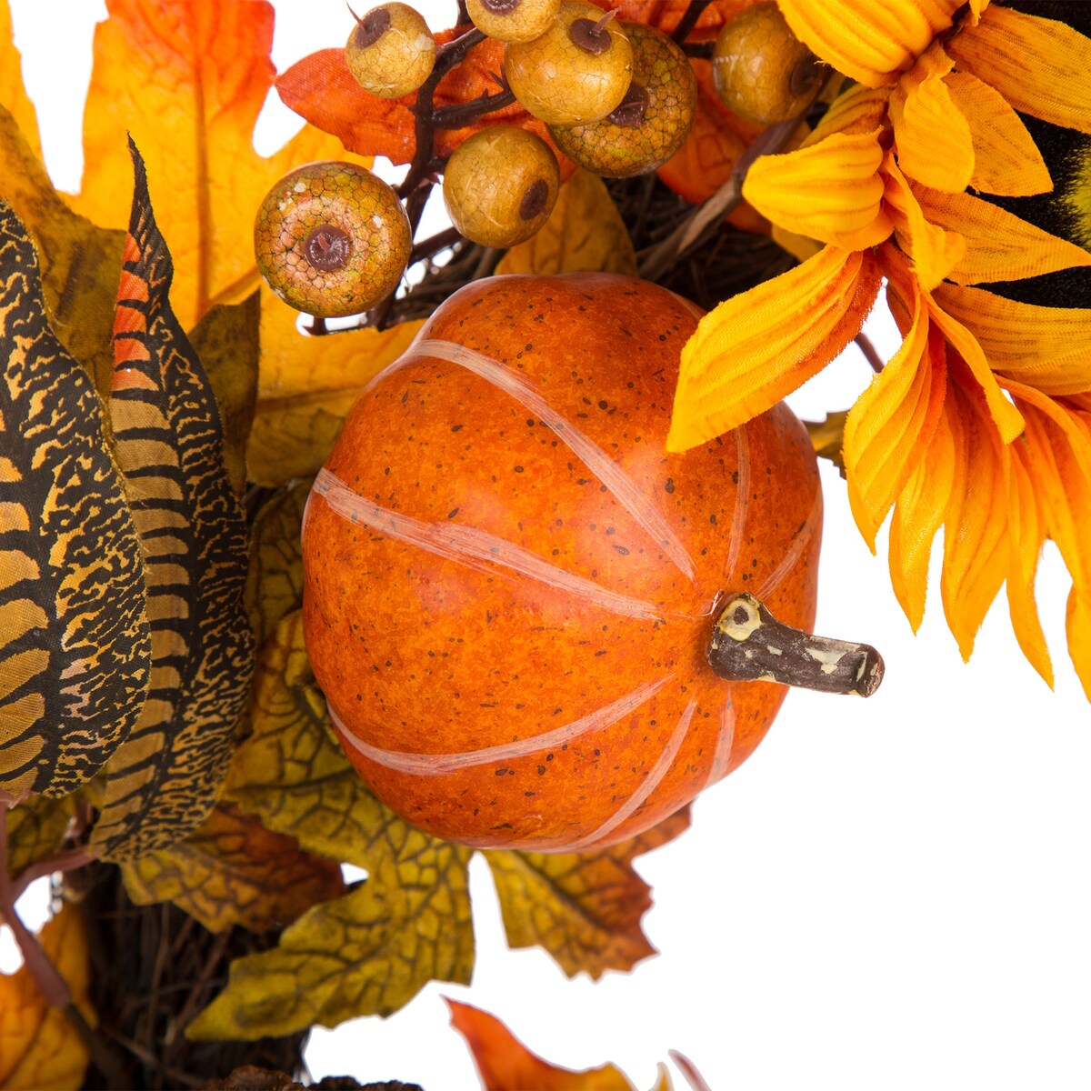 Glitzhome 24"D Yellow Orange Sunflower Wreath