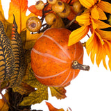 Glitzhome 24"D Yellow Orange Sunflower Wreath