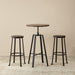 Glitzhome 3-piece Industrial Pub Set Height Adjustable Bar Table and Round Stools