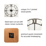 Glitzhome 31.50"D Oversized Farmhouse Wooden/Metal Wall Clock