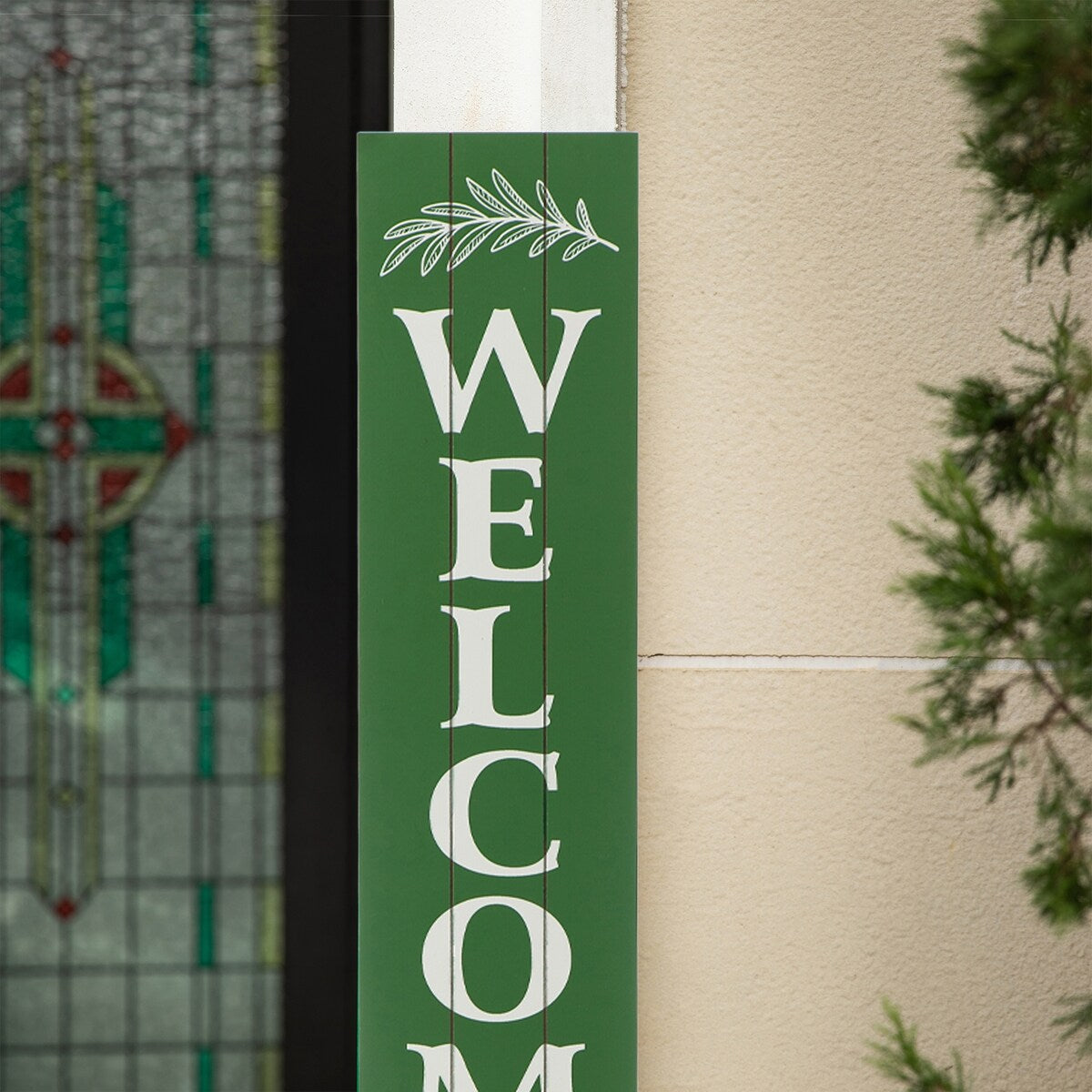 Glitzhome 36"H Oversized Colorful Wooden Slats Porch Spring Rules Sign Wall Decor
