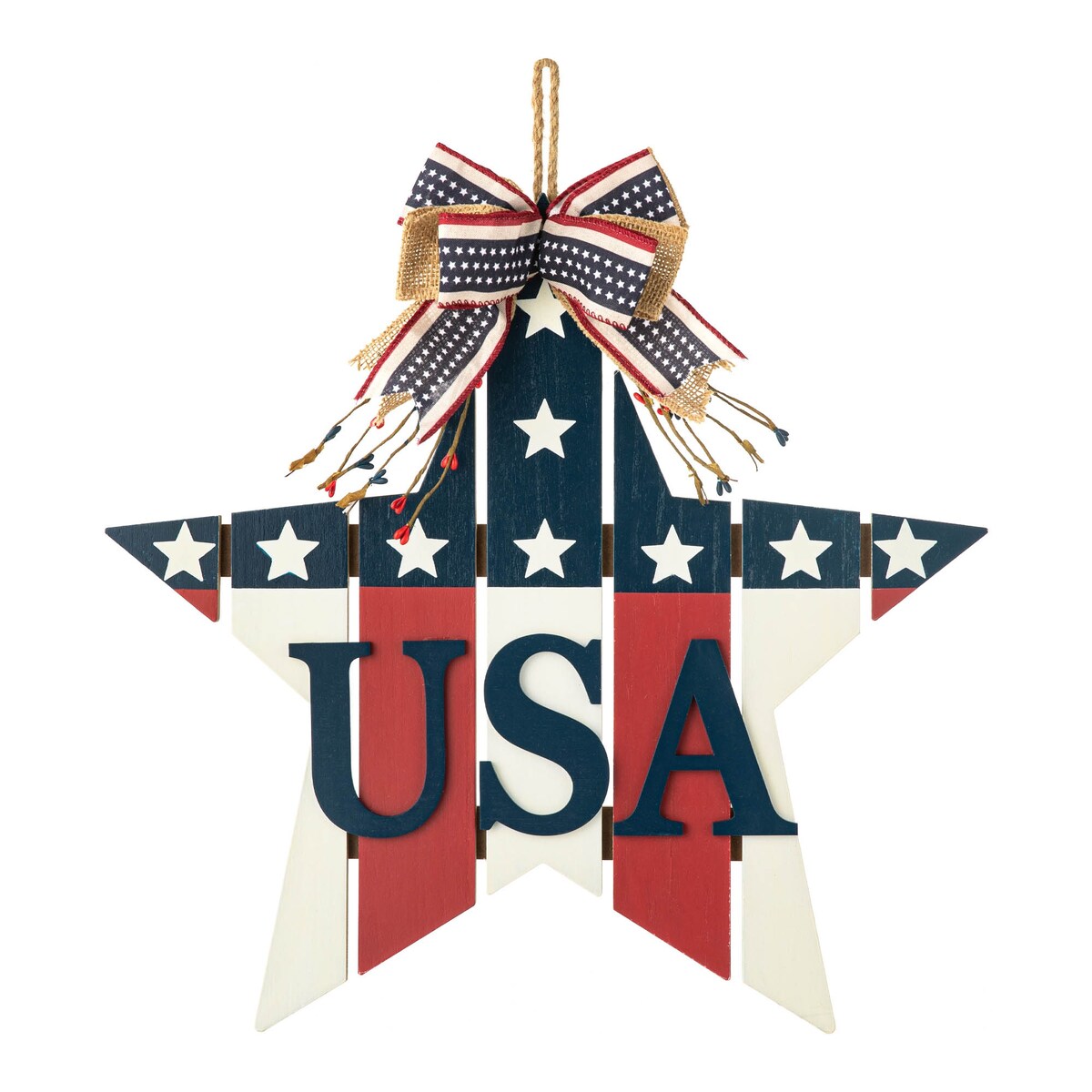 Glitzhome 60"H Wooden Patriotic America Porch Sign
