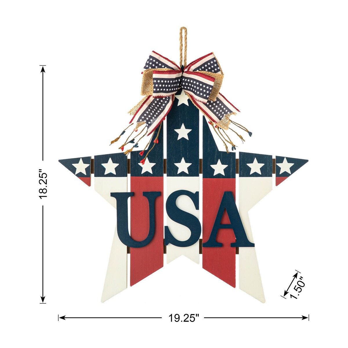 Glitzhome 60"H Wooden Patriotic America Porch Sign