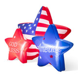 Glitzhome 6ft Lighted Patriotic Stars Inflatable Garden Decor