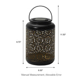 Glitzhome Set of 2 Metal Flower Solar Powered Outdoor Hanging Lantern