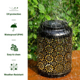 Glitzhome Set of 2 Metal Flower Solar Powered Outdoor Hanging Lantern