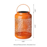 Glitzhome Set of 2 Metal Cutout Solar LED Outdoor Waterproof Hanging Lanterns