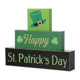 Glitzhome 9.5"L St. Patrick's Wooden Block Table Sign