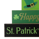 Glitzhome 9.5"L St. Patrick's Wooden Block Table Sign