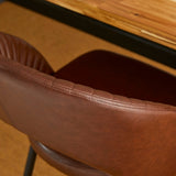 Glitzhome Mid-Century Modern Quilted PU Leather Dining Side Chair with Metal Tapered Legs
