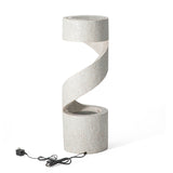 Glitzhome Modern Minimalist Spiral LED Polyresin Outdoor Fountain with Small Planter