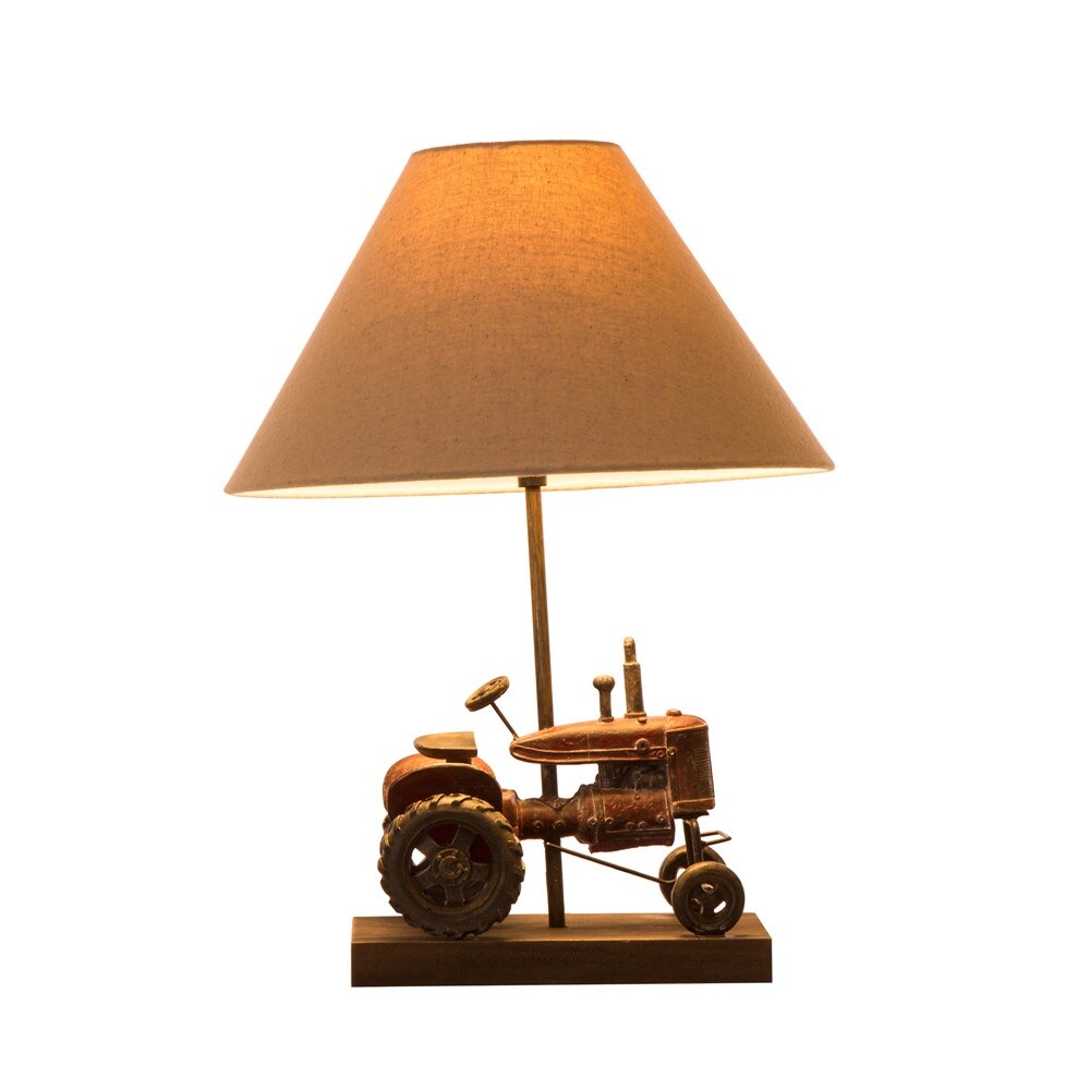 Glitzhome Polyresin Farmhouse Truck or Rooster Table Lamp