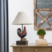 Glitzhome Polyresin Farmhouse Truck or Rooster Table Lamp