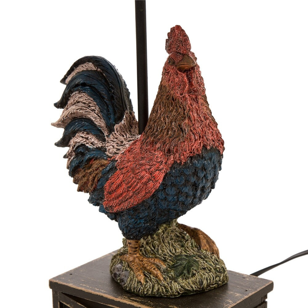 Glitzhome Polyresin Farmhouse Truck or Rooster Table Lamp