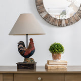 Glitzhome Polyresin Farmhouse Truck or Rooster Table Lamp