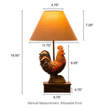 Glitzhome Polyresin Farmhouse Truck or Rooster Table Lamp