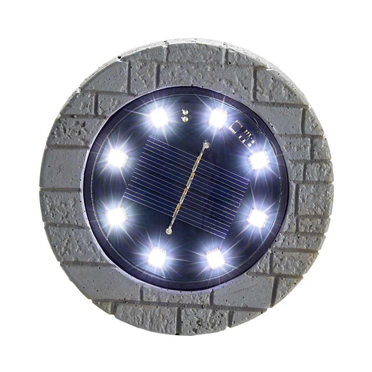 Glitzhome Set of 4 Outdoor Resin Solar Powered Path Lights - Set of 4