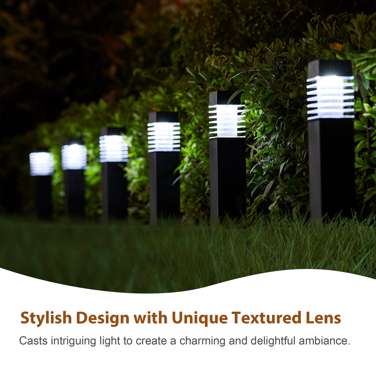 Glitzhome Set of 6 Solar Pathway Lights Garden Stake Lights - Set of 6