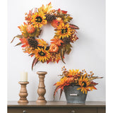 Glitzhome Wooden Window Frame with Wreath