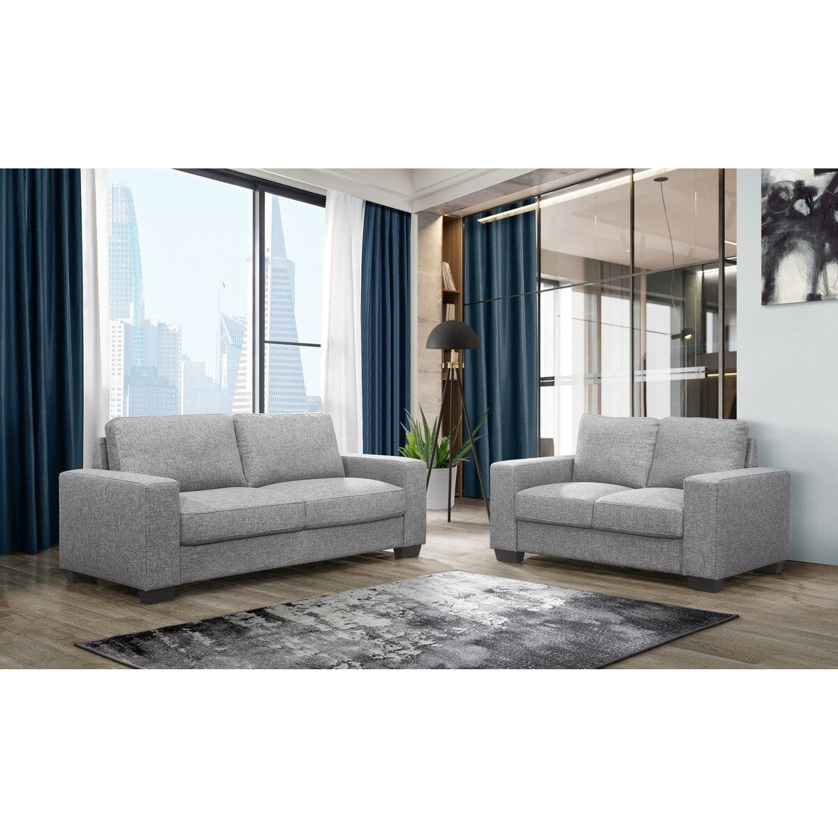 Global Furniture USA Dark Grey Textured Sofa