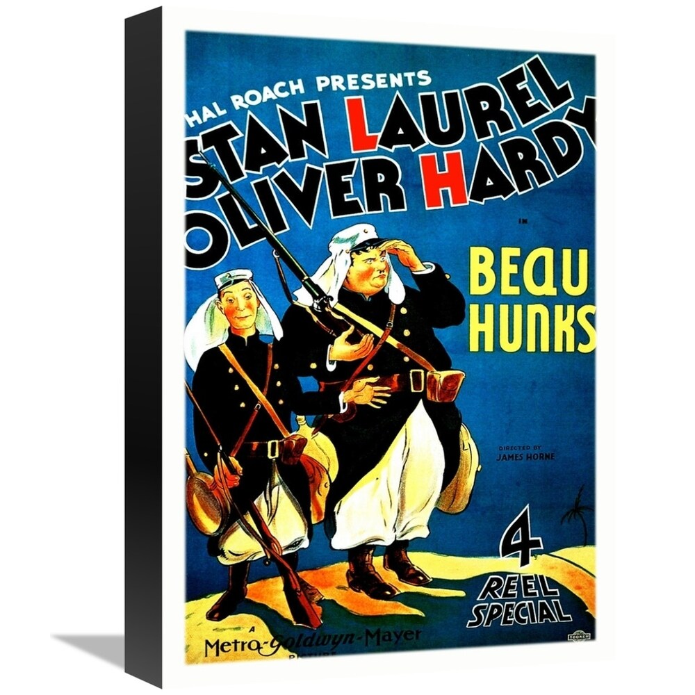 Global Gallery, Hollywood Photo Archive 'Laurel & Hardy - Beau Hunks, 1931' Stretched Canvas Artwork