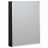 Global Pronex Medicine cabinet with Flat mirror,Black,3 Glass shelves - 23"W *30"H*4"D