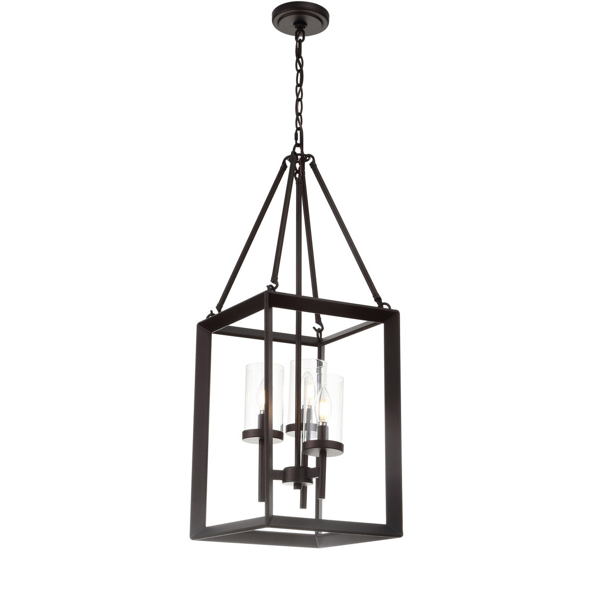 Gloria 12" 3-light Metal/Glass LED Pendant, Oil Rubbed Bronze by JONATHAN Y