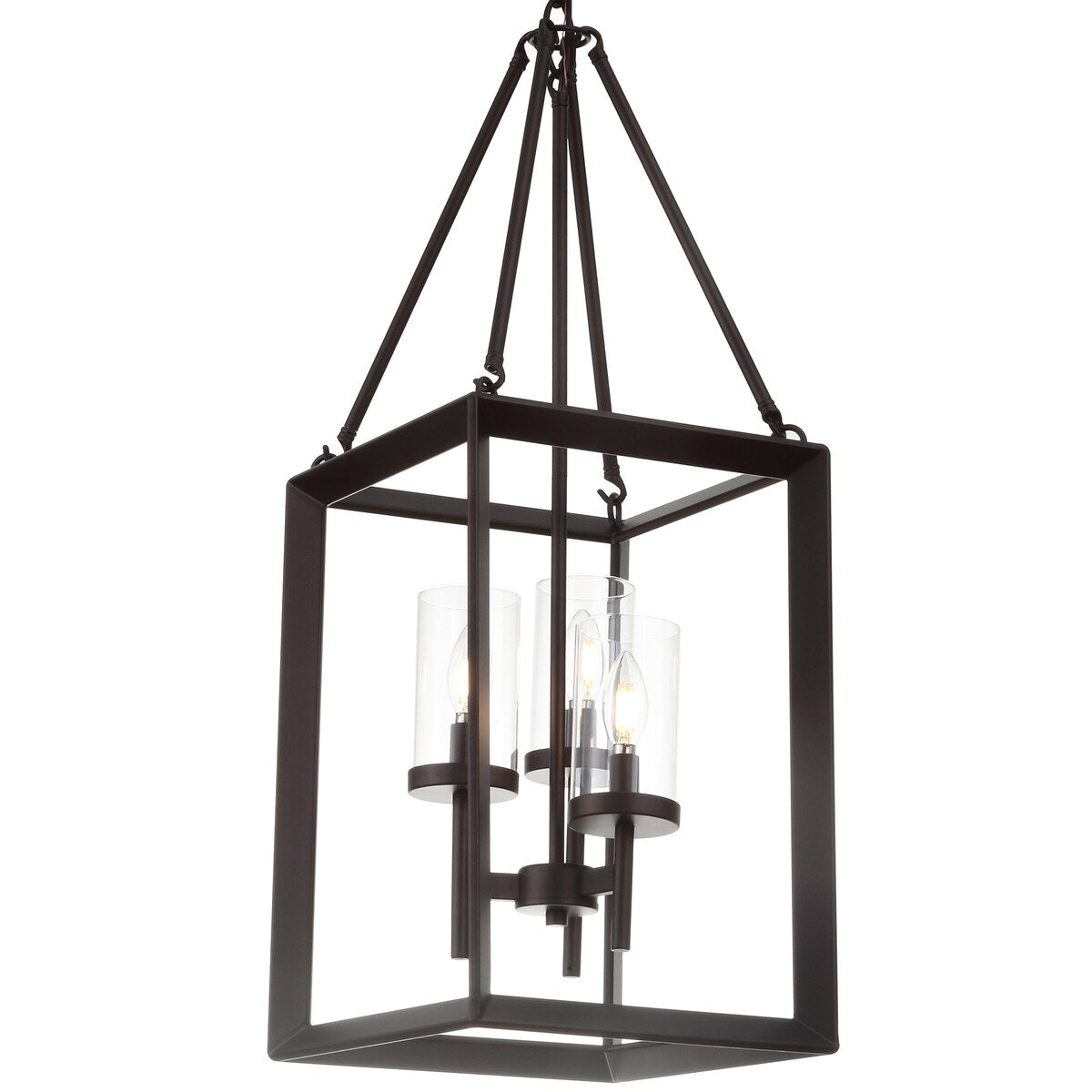 Gloria 12" 3-light Metal/Glass LED Pendant, Oil Rubbed Bronze by JONATHAN Y