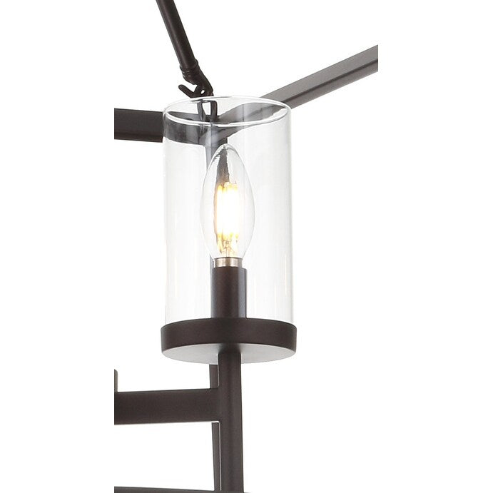 Gloria 12" 3-light Metal/Glass LED Pendant, Oil Rubbed Bronze by JONATHAN Y