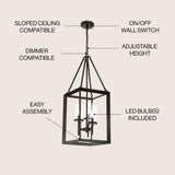 Gloria 12" 3-light Metal/Glass LED Pendant, Oil Rubbed Bronze by JONATHAN Y