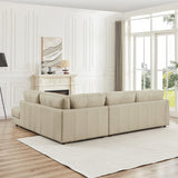 Gloria Mid-Century Modern Cozy Sectional Leather Sofa