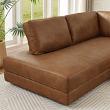 Gloria Mid-Century Modern Cozy Sectional Leather Sofa