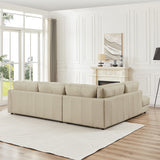 Gloria Mid-Century Modern Cozy Sectional Leather Sofa