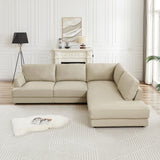 Gloria Mid-Century Modern Cozy Sectional Leather Sofa