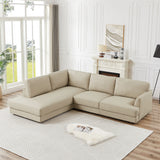 Gloria Mid-Century Modern Cozy Sectional Leather Sofa