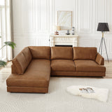 Gloria Mid-Century Modern Cozy Sectional Leather Sofa