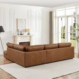 Gloria Mid-Century Modern Cozy Sectional Leather Sofa