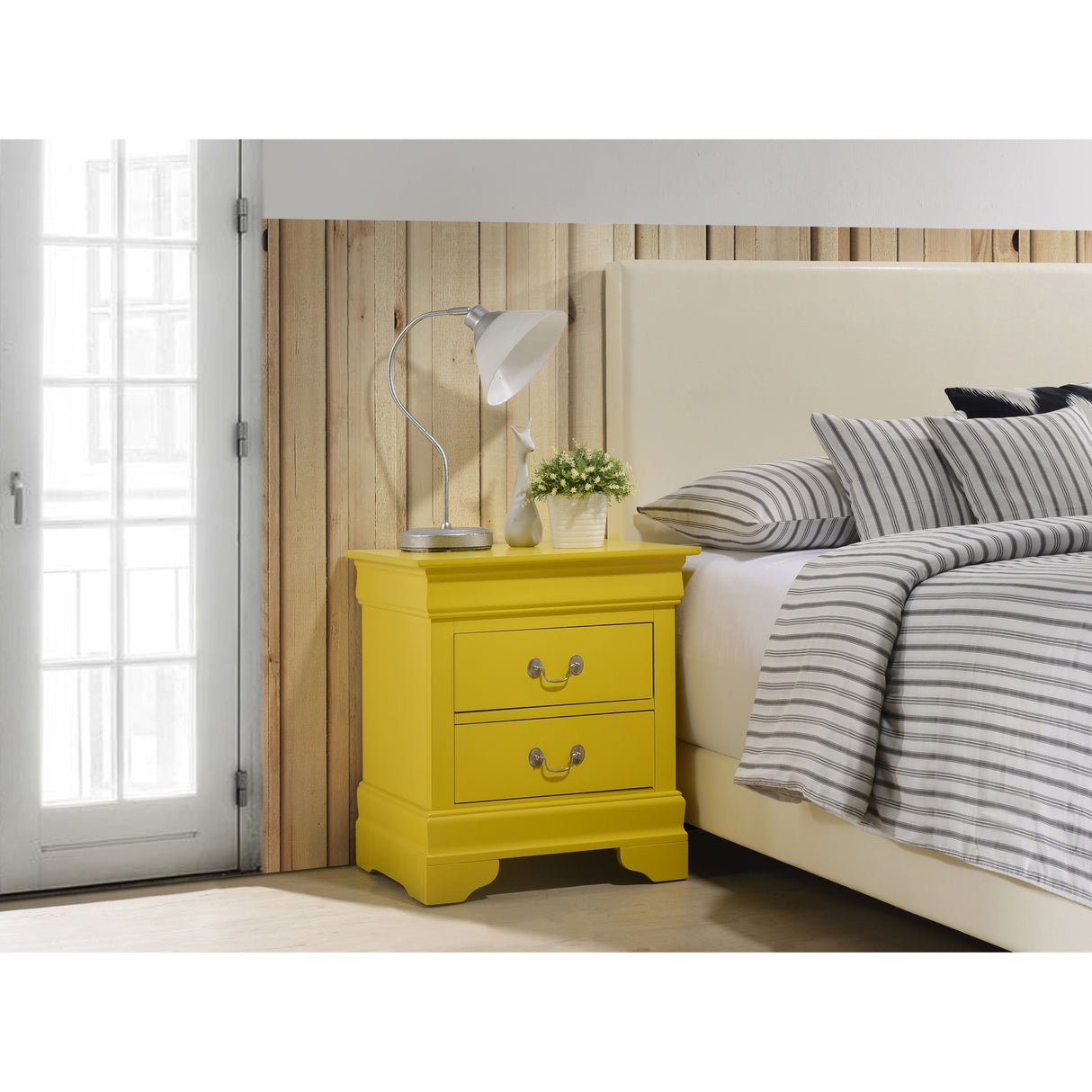 Louis Phillipe 2-drawer Wooden Nightstand