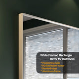 Glossy Black Rounded Corner Rectangle Bathroom Mirror