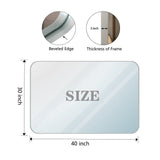 Glossy Brushed Silver Rounded Corner Rectangle Bathroom Mirror