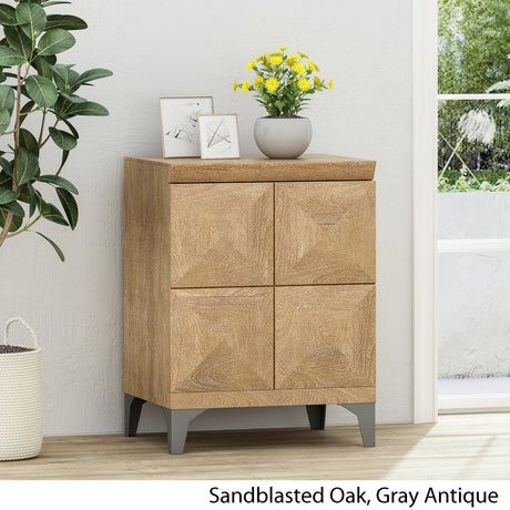 Glover Boho Handcrafted Mango Wood Cabinet by Christopher Knight Home